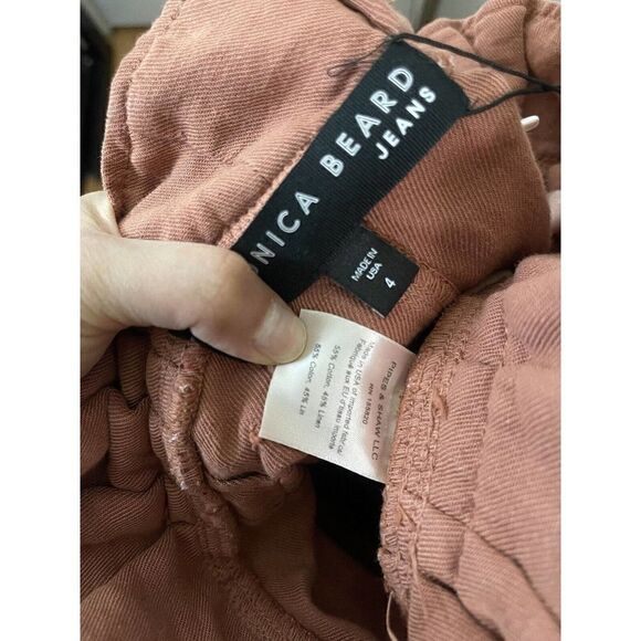 NEW! Veronica Beard Karter Paperbag Linen Blend Casual Crop Pants US 4 - Picture 6 of 7